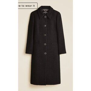 Manteau J.Crew Lady Day Tweed Noir Taille 2 Neuf étiquettes Overcoat Femme